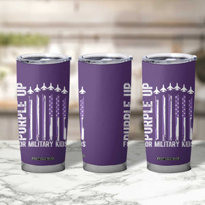 Purple Up For Military Kids Tumbler Cup American Flag Air Force Military Child Month TS02 Print Your Wear