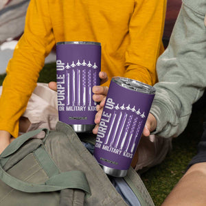Purple Up For Military Kids Tumbler Cup American Flag Air Force Military Child Month TS02 Print Your Wear