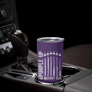 Purple Up For Military Kids Tumbler Cup American Flag Air Force Military Child Month TS02 Print Your Wear
