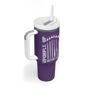 Purple Up For Military Kids Tumbler With Handle American Flag Air Force Military Child Month TS02 Print Your Wear