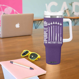 Purple Up For Military Kids Tumbler With Handle American Flag Air Force Military Child Month TS02 Print Your Wear