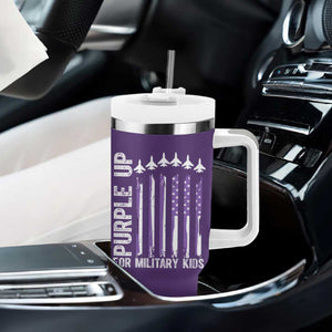 Purple Up For Military Kids Tumbler With Handle American Flag Air Force Military Child Month TS02 Print Your Wear