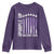 Purple Up For Military Kids Youth Sweatshirt American Flag Air Force Military Child Month TS02 Purple Print Your Wear