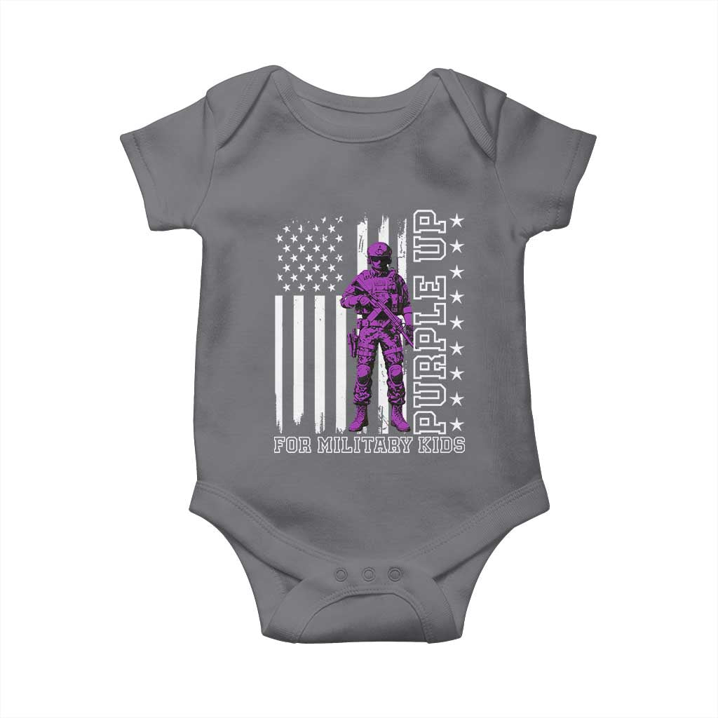 Purple Up For Military Kids Baby Onesie Military Child Month TS02 Charcoal Print Your Wear