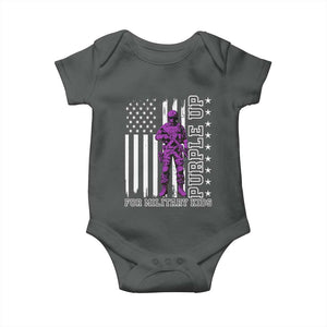 Purple Up For Military Kids Baby Onesie Military Child Month TS02 Dark Heather Print Your Wear