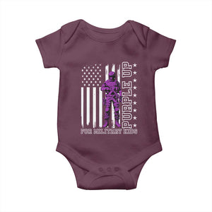 Purple Up For Military Kids Baby Onesie Military Child Month TS02 Maroon Print Your Wear