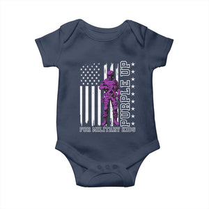 Purple Up For Military Kids Baby Onesie Military Child Month TS02 Navy Print Your Wear