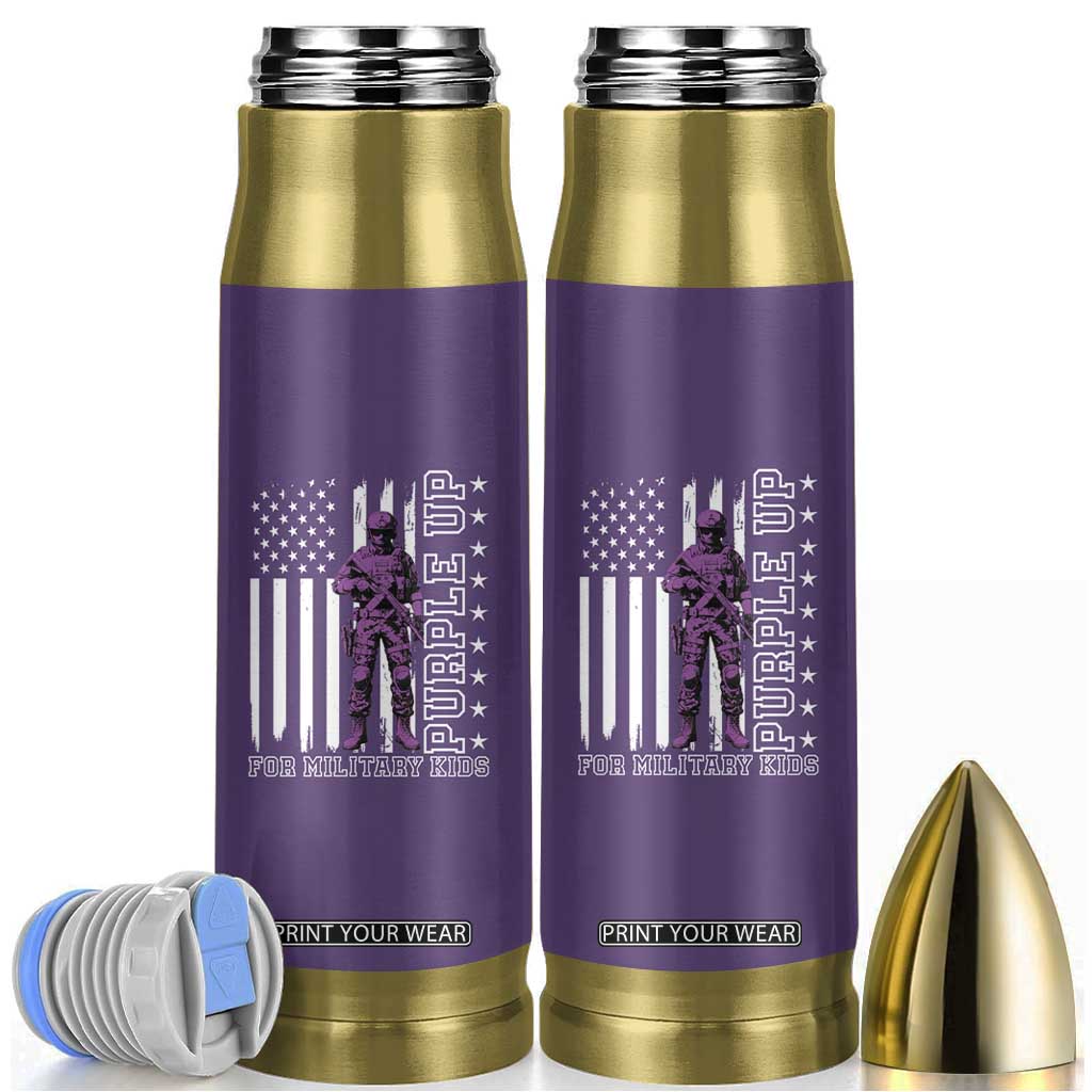 Purple Up For Military Kids Bullet Tumbler Military Child Month TS02 Purple Print Your Wear