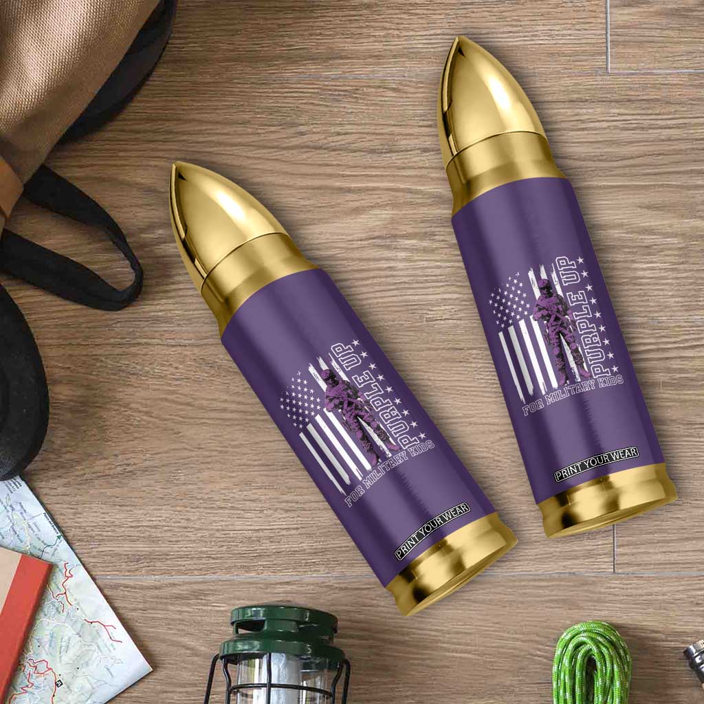 Purple Up For Military Kids Bullet Tumbler Military Child Month TS02 Print Your Wear