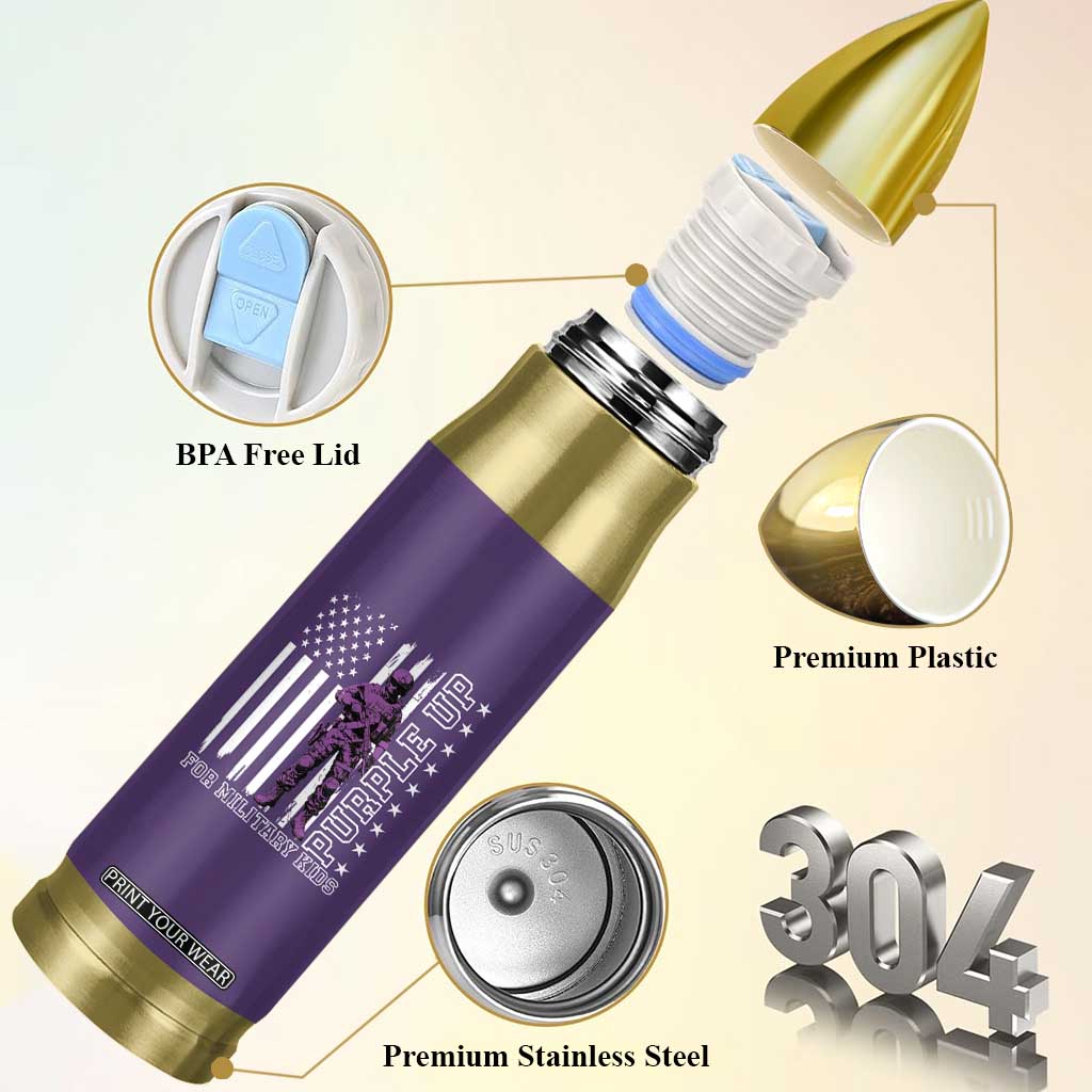 Purple Up For Military Kids Bullet Tumbler Military Child Month TS02 Print Your Wear