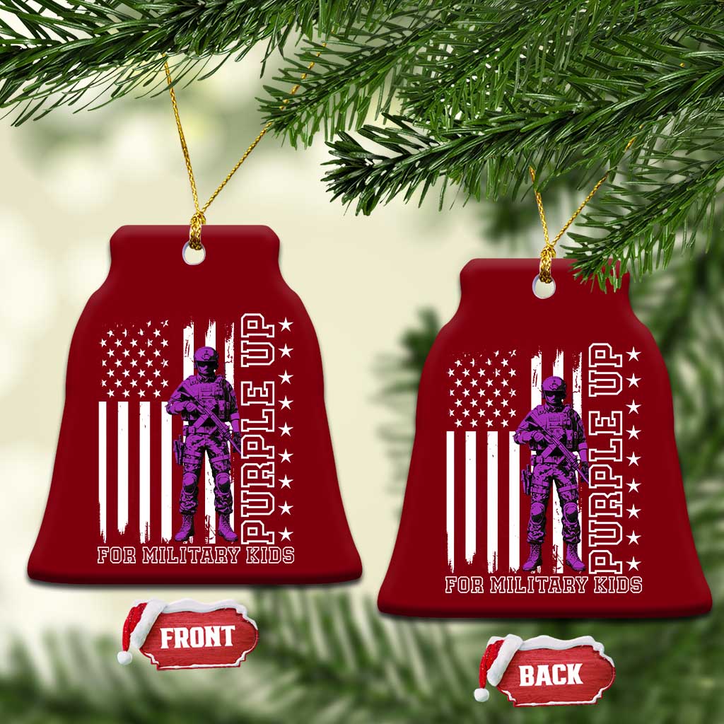Purple Up For Military Kids Ceramic Ornament Military Child Month TS02 Print Your Wear