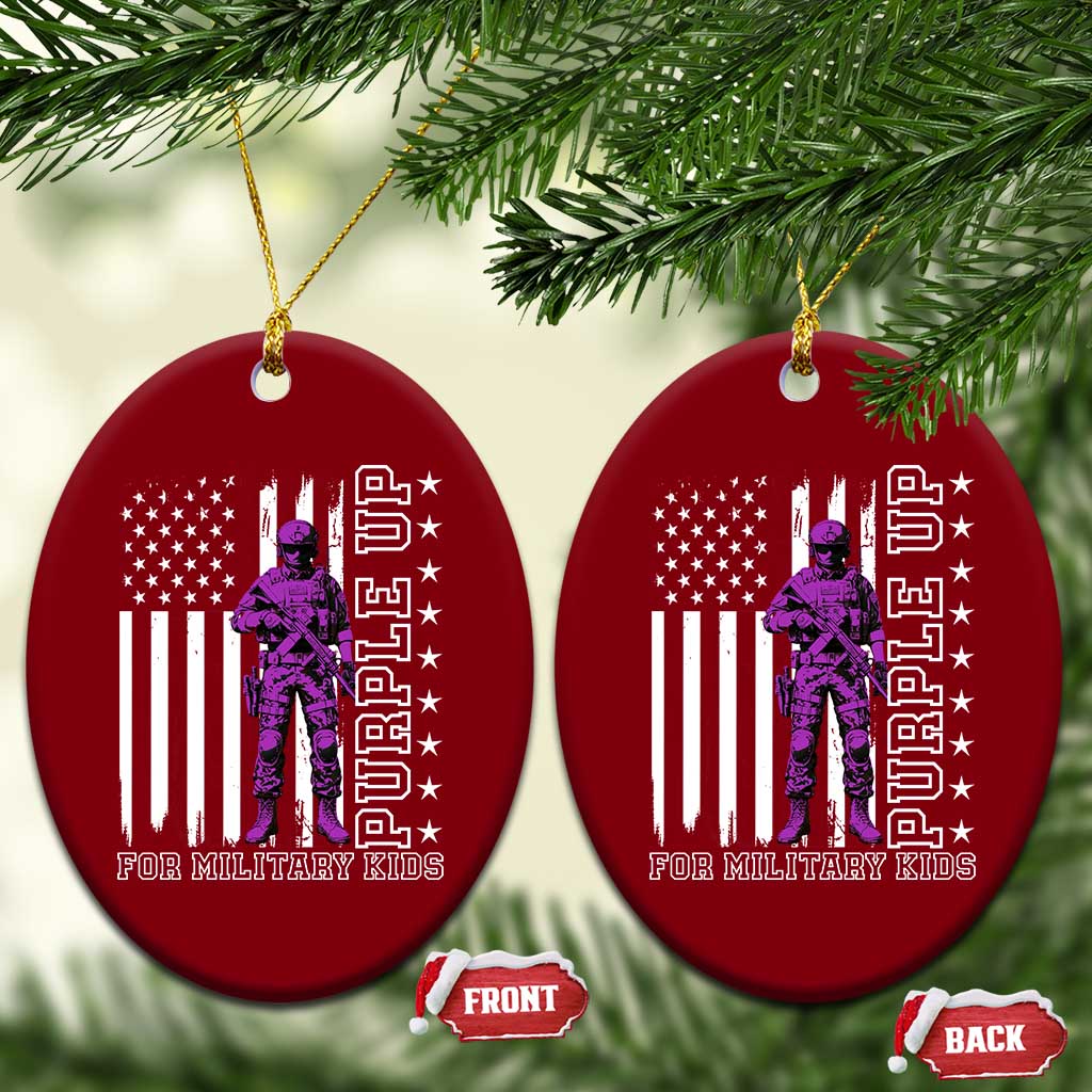 Purple Up For Military Kids Ceramic Ornament Military Child Month TS02 Print Your Wear