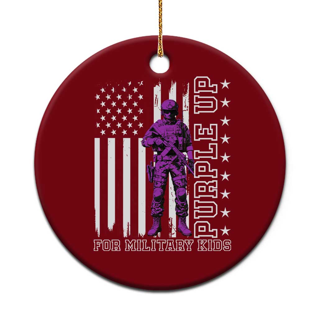 Purple Up For Military Kids Ceramic Ornament Military Child Month TS02 1pc Red Print Your Wear