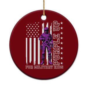 Purple Up For Military Kids Ceramic Ornament Military Child Month TS02 1pc Red Print Your Wear