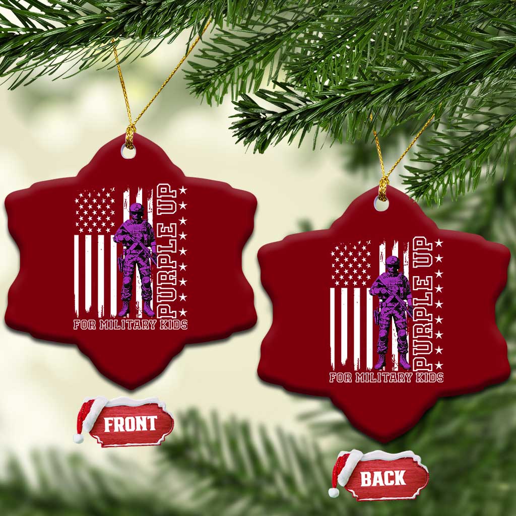 Purple Up For Military Kids Ceramic Ornament Military Child Month TS02 Print Your Wear