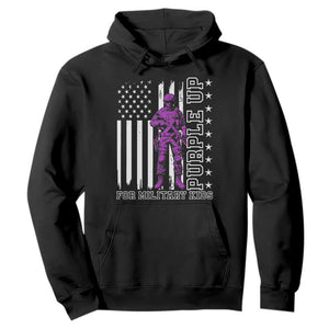 Purple Up For Military Kids Hoodie Military Child Month TS02 Black Print Your Wear