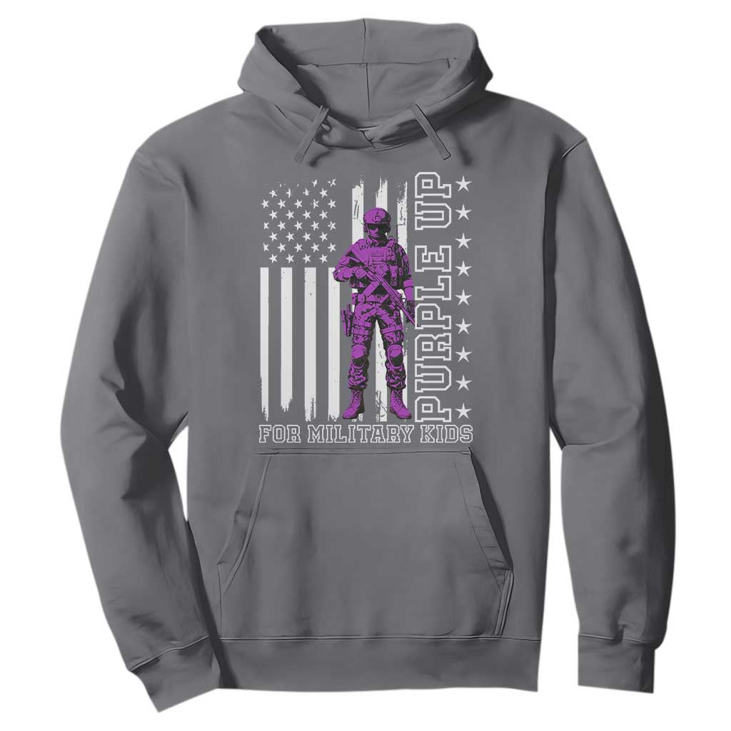 Purple Up For Military Kids Hoodie Military Child Month TS02 Charcoal Print Your Wear