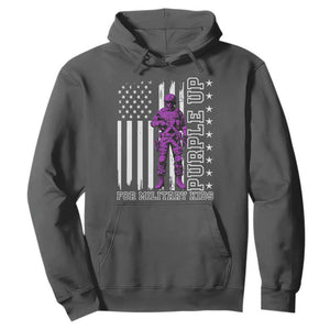 Purple Up For Military Kids Hoodie Military Child Month TS02 Dark Heather Print Your Wear