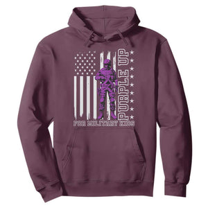 Purple Up For Military Kids Hoodie Military Child Month TS02 Maroon Print Your Wear