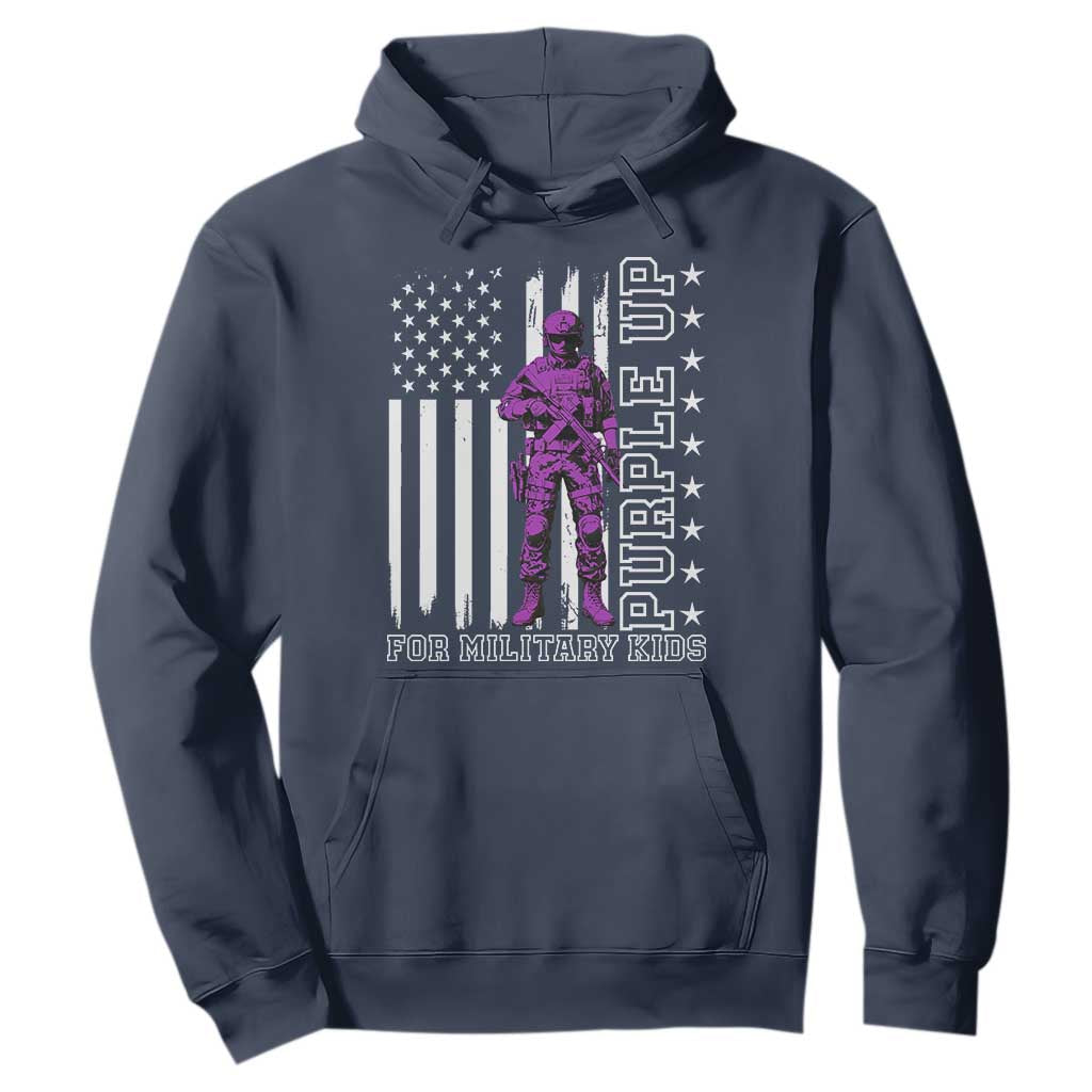 Purple Up For Military Kids Hoodie Military Child Month TS02 Navy Print Your Wear