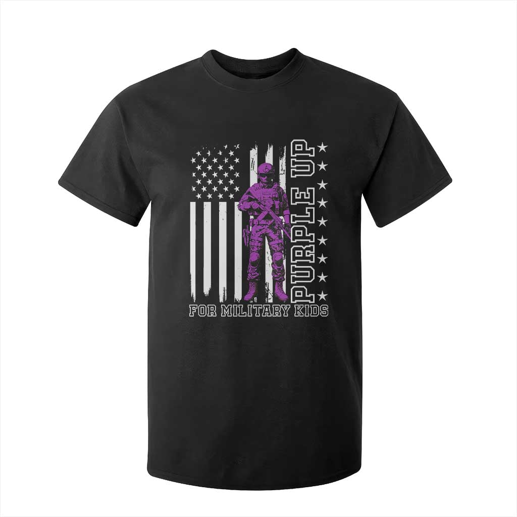 Purple Up For Military Kids T Shirt For Kid Military Child Month TS02 Black Print Your Wear
