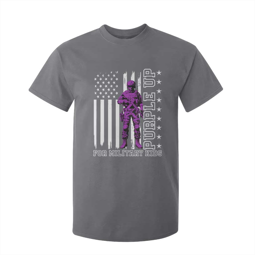 Purple Up For Military Kids T Shirt For Kid Military Child Month TS02 Charcoal Print Your Wear