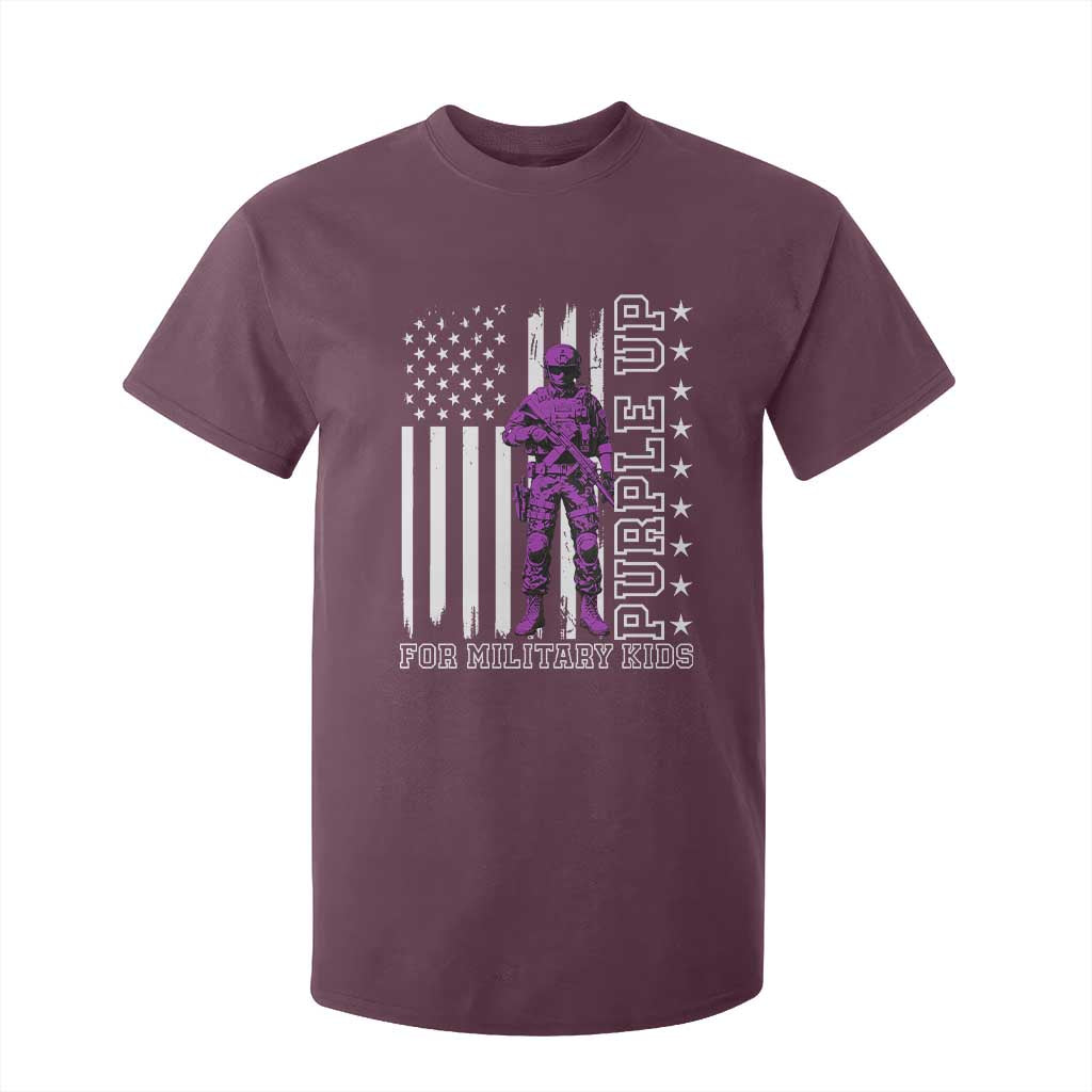 Purple Up For Military Kids T Shirt For Kid Military Child Month TS02 Maroon Print Your Wear