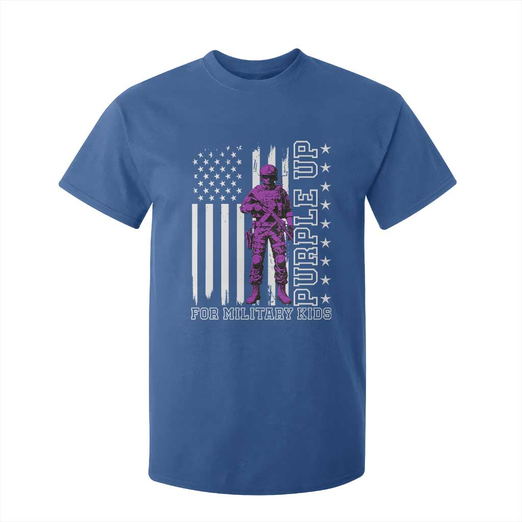 Purple Up For Military Kids T Shirt For Kid Military Child Month TS02 Royal Blue Print Your Wear