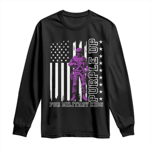 Purple Up For Military Kids Long Sleeve Shirt Military Child Month TS02 Black Print Your Wear