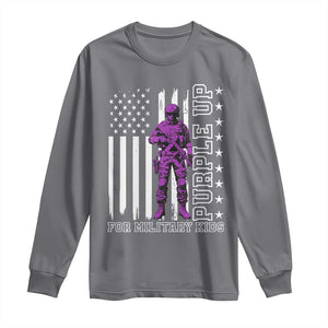 Purple Up For Military Kids Long Sleeve Shirt Military Child Month TS02 Charcoal Print Your Wear