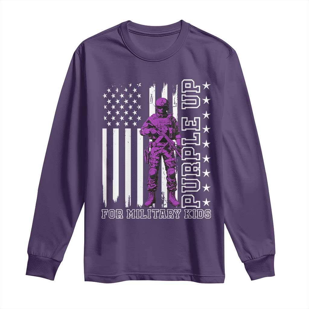 Purple Up For Military Kids Long Sleeve Shirt Military Child Month TS02 Purple Print Your Wear