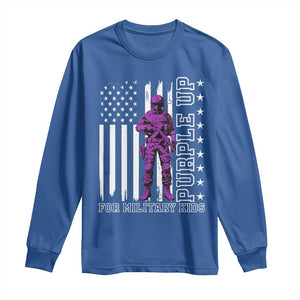 Purple Up For Military Kids Long Sleeve Shirt Military Child Month TS02 Royal Blue Print Your Wear