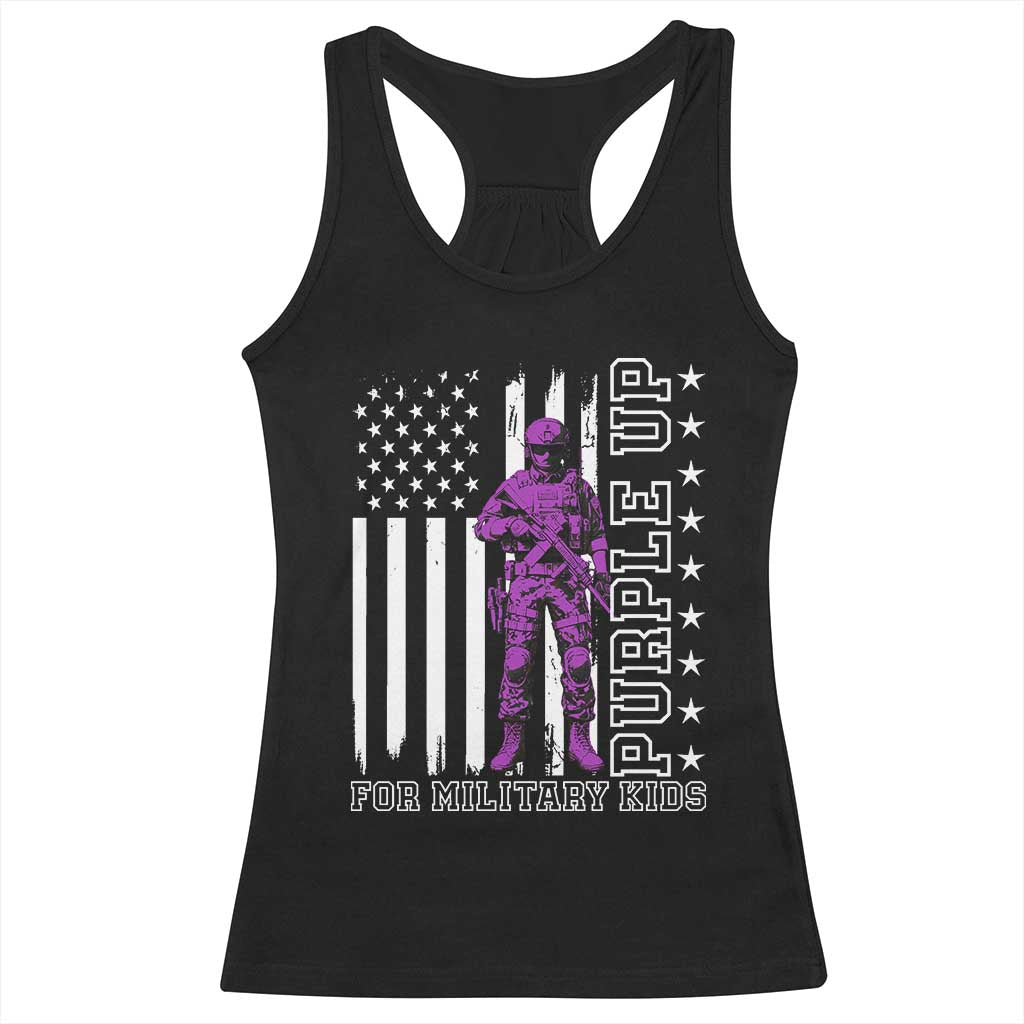 Purple Up For Military Kids Racerback Tank Top Military Child Month TS02 Black Print Your Wear
