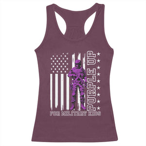 Purple Up For Military Kids Racerback Tank Top Military Child Month TS02 Maroon Print Your Wear