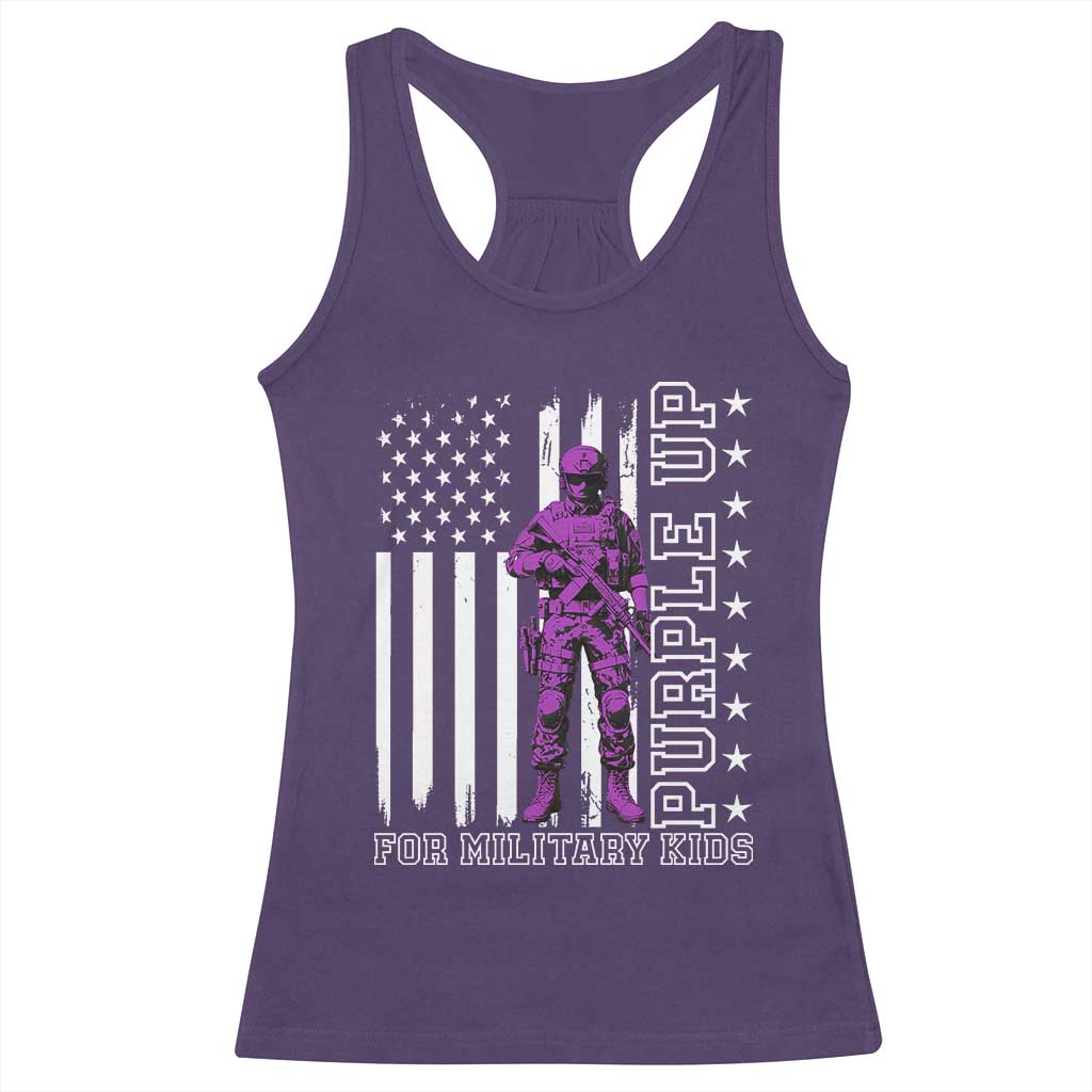 Purple Up For Military Kids Racerback Tank Top Military Child Month TS02 Purple Print Your Wear