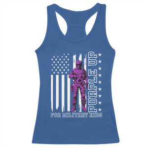Purple Up For Military Kids Racerback Tank Top Military Child Month TS02 Royal Blue Print Your Wear