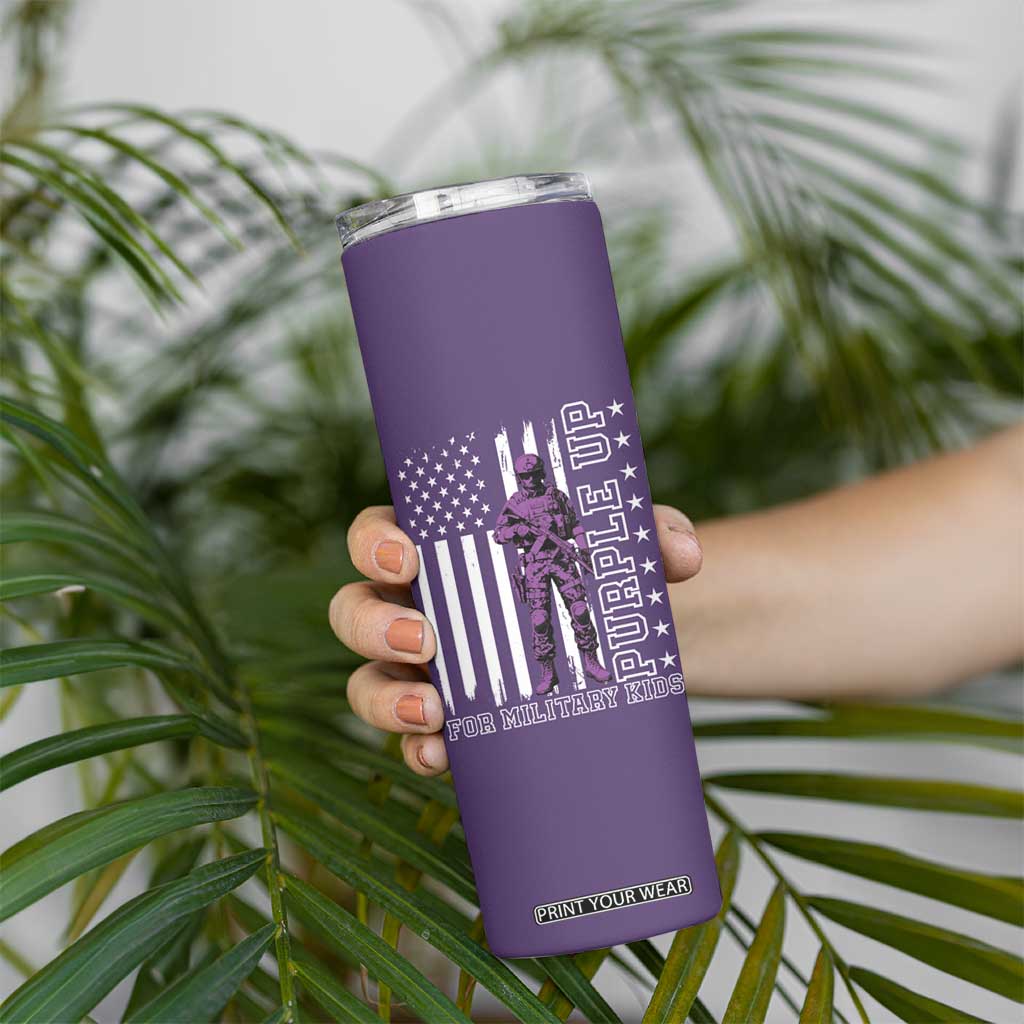 Purple Up For Military Kids Skinny Tumbler Military Child Month TS02 Print Your Wear