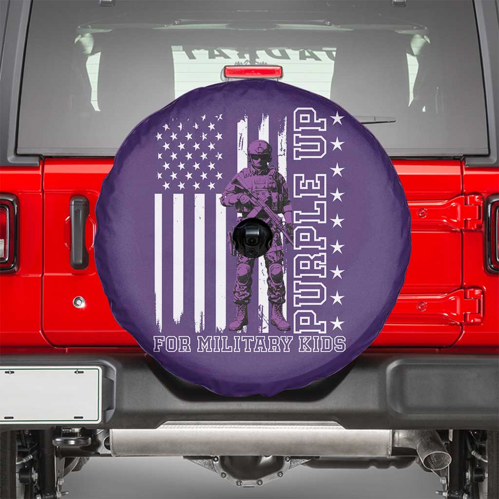 Purple Up For Military Kids Spare Tire Cover Military Child Month TS02 Purple Print Your Wear