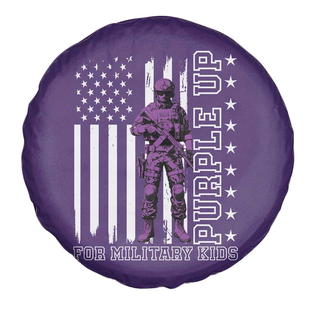 Purple Up For Military Kids Spare Tire Cover Military Child Month TS02 Print Your Wear