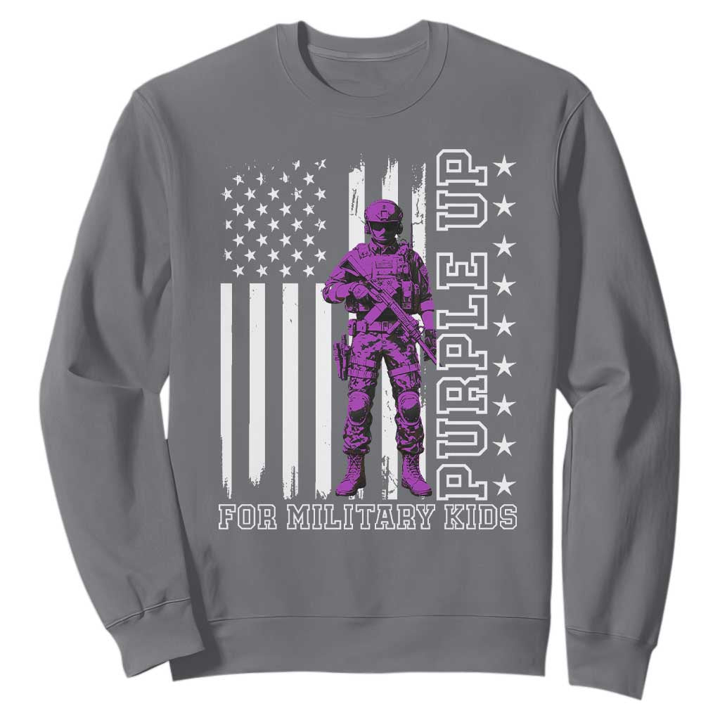 Purple Up For Military Kids Sweatshirt Military Child Month TS02 Charcoal Print Your Wear