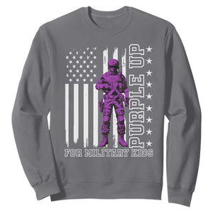 Purple Up For Military Kids Sweatshirt Military Child Month TS02 Charcoal Print Your Wear