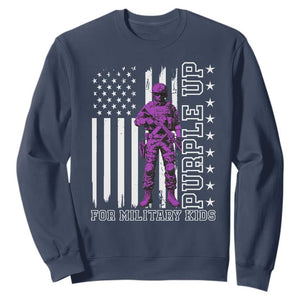 Purple Up For Military Kids Sweatshirt Military Child Month TS02 Navy Print Your Wear