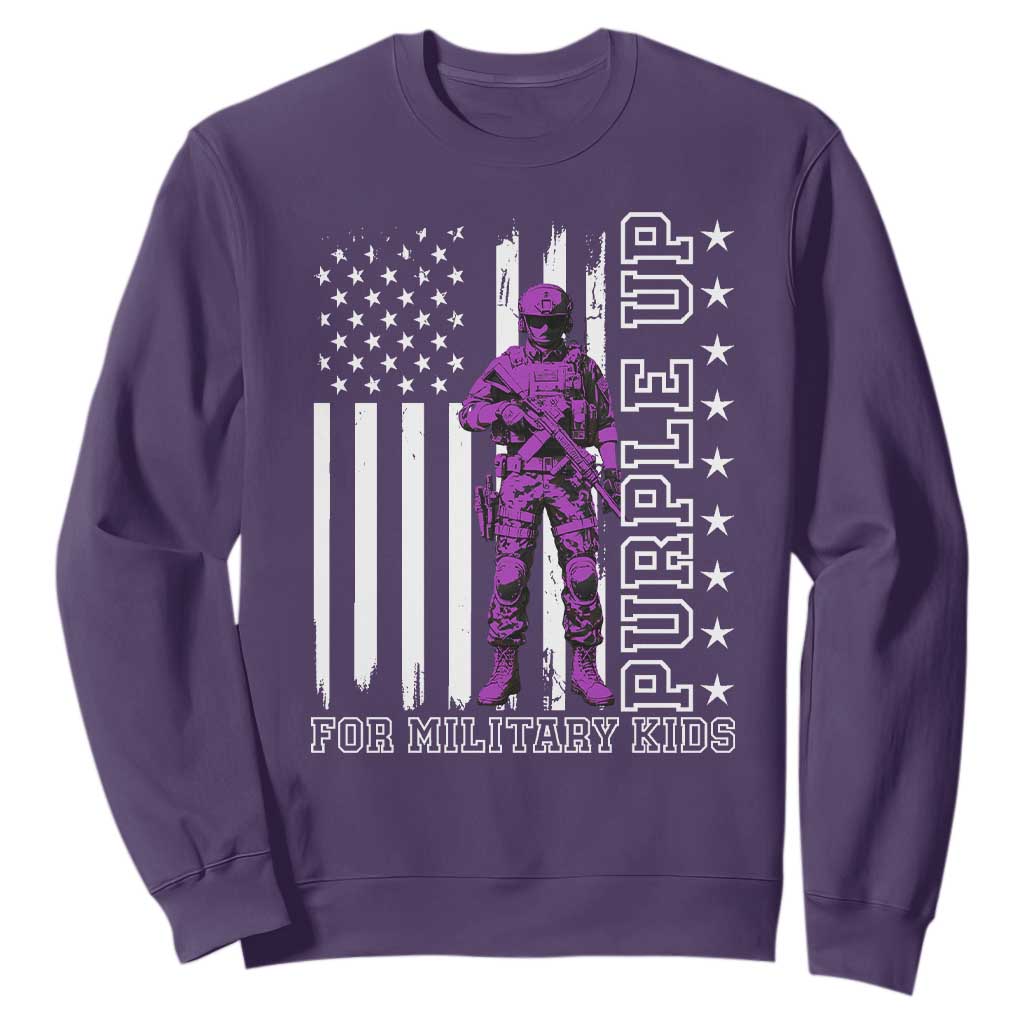 Purple Up For Military Kids Sweatshirt Military Child Month TS02 Purple Print Your Wear