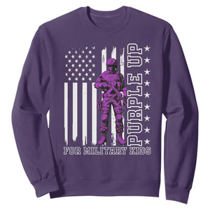Purple Up For Military Kids Sweatshirt Military Child Month TS02 Purple Print Your Wear