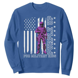 Purple Up For Military Kids Sweatshirt Military Child Month TS02 Royal Blue Print Your Wear
