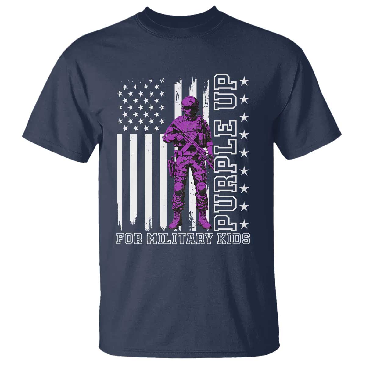 Purple Up For Military Kids T Shirt Military Child Month TS02 Navy Print Your Wear