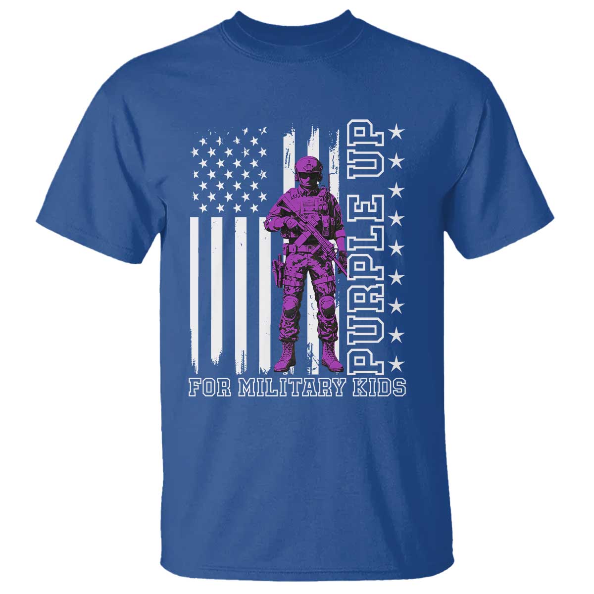 Purple Up For Military Kids T Shirt Military Child Month TS02 Royal Blue Print Your Wear