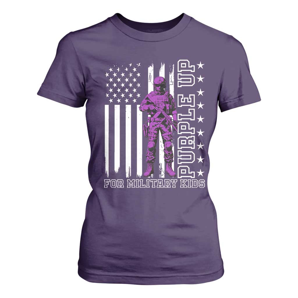 Purple Up For Military Kids T Shirt For Women Military Child Month TS02 Purple Print Your Wear