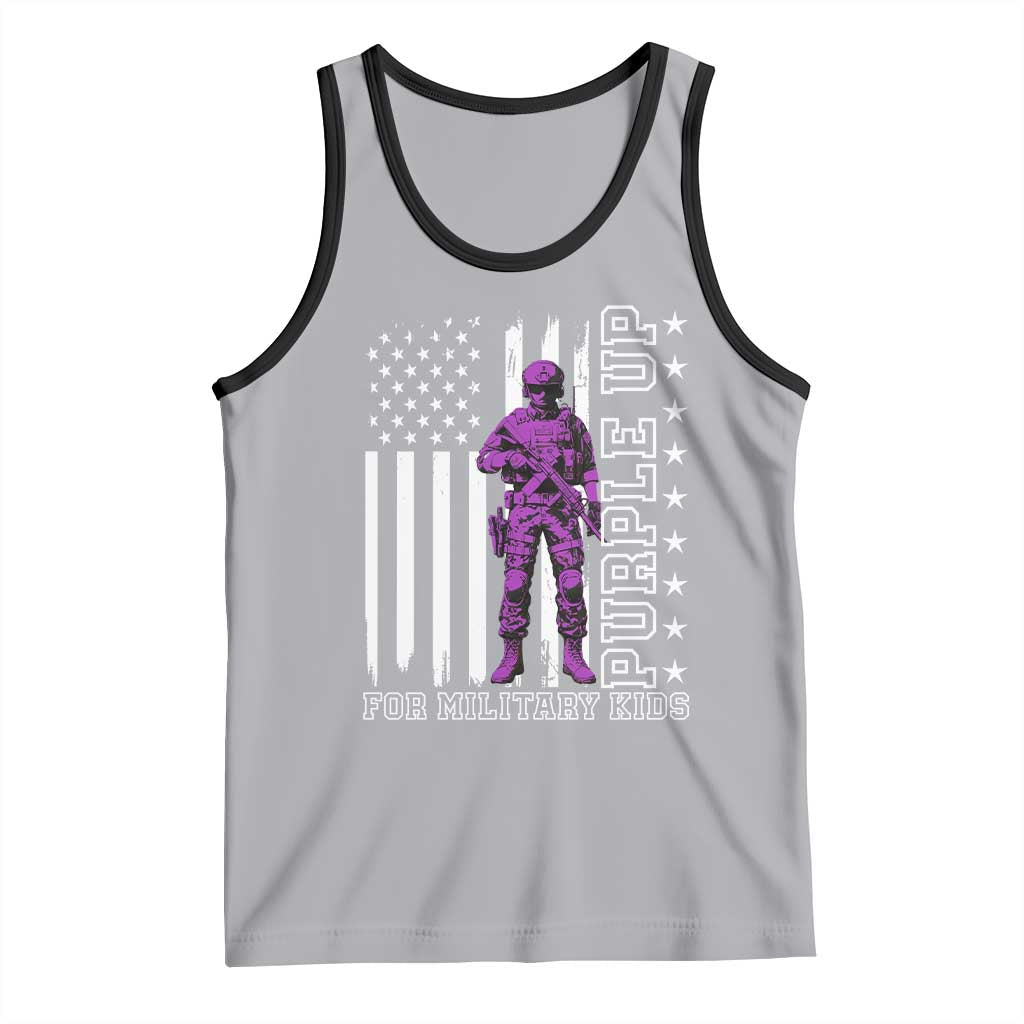 Purple Up For Military Kids Tank Top Military Child Month TS02 Athletic Heather Black Print Your Wear