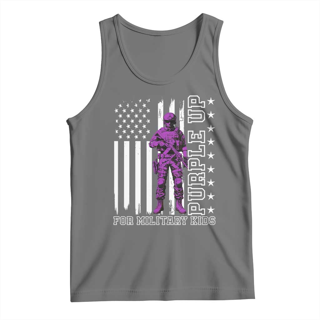 Purple Up For Military Kids Tank Top Military Child Month TS02 Black Heather Print Your Wear